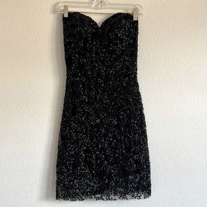 Scala Black Sequined Cocktail Mini Dress